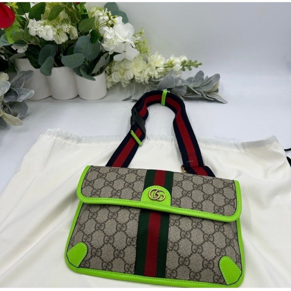 Women's Gucci GG Supreme OPHIDIA belt bag adjustable 80 cm made in Italy - Picture 4 of 10